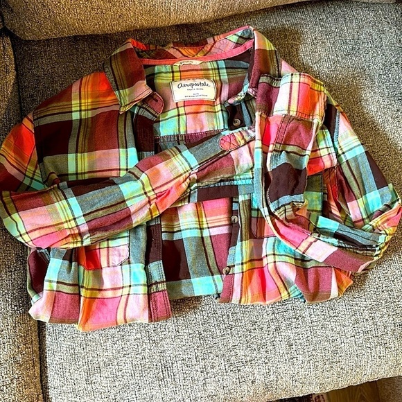 Aeropostale  Pastel Plaid 100% Cotton - Picture 1 of 3
